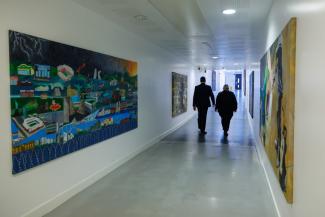 Staff in the hallway at Low Moss