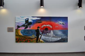Remembrance mural painted on wall