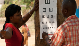 Man having eye test