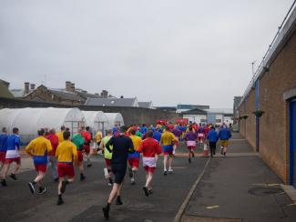 Group participating in a fun run