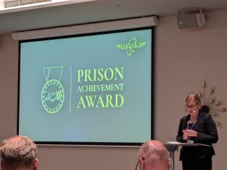 Presenter speaking at Prison Awards Ceremony