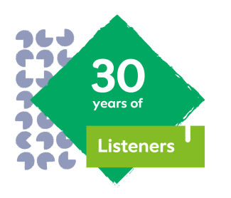 30 years of listeners logo