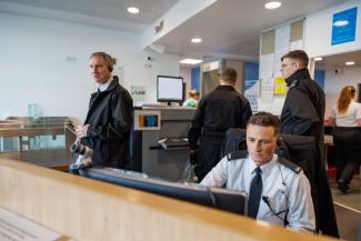 Staff working at desk