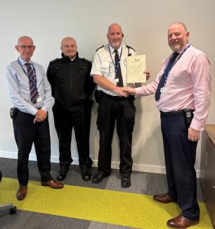 Graeme receiving his certificate